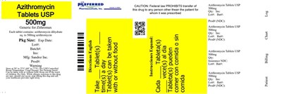 Azithromycin Tablets USP 500mg - 500mgdihydratelabelimage