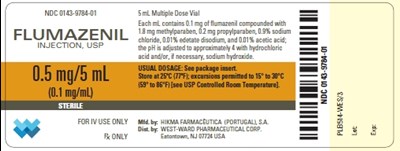 flumazenil-3.jpg NDC 0143-9784-01 FLUMAZENIL INJECTION, USP 0.5 mg/5 mL (0.1 mg/mL) STERILE FOR IV USE ONLY Rx ONLY - flumazenil 3
