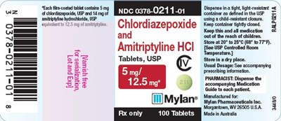 image-01.jpg Chlordiazepoxide and Amitriptyline Hydrochloride Tablets, USP 5 mg/12.5 mg Bottle Label - image 01