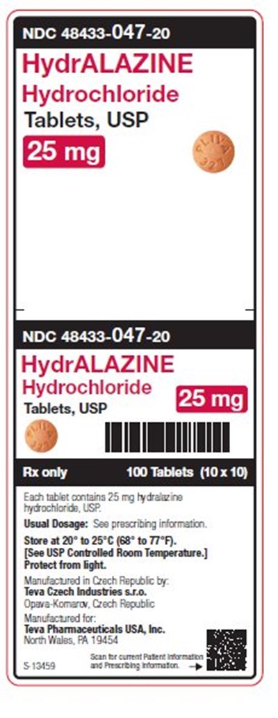 Hydralazine Hydrochloride Tablets, Usp 25 mg Unit Carton Label (Image 03)
