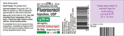 Principal Display Panel -1 G/20 mL Vial Label (Fluorouracil Inj 20ml Label)