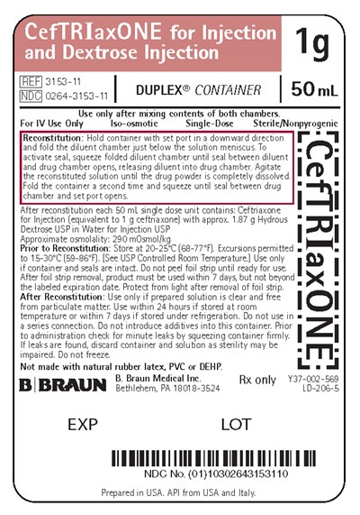 1g 50_ml Container Label 3153-11 (Ceftriaxone And Dextrose In Duplex 8)