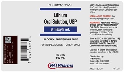 Lithium Oral Solution, Usp (500 mL Bottle Label)