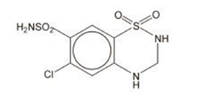 Image Of Hydrochlorothiazide Chemical Structure (Hctz)