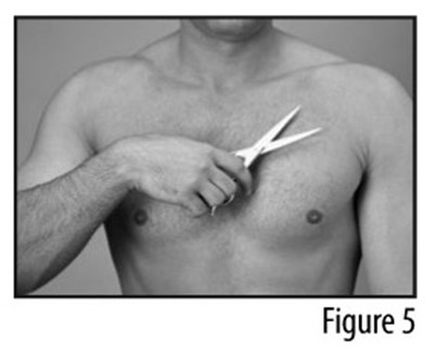 Figure 5 (Trimming chest hair)