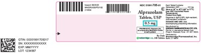 alprazolam-06.jpg PRINCIPAL DISPLAY PANEL - 0.5 mg Tablet Bottle Label - alprazolam 06