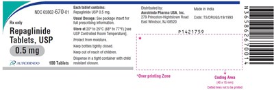 repaglinide-fig2.jpg PACKAGE LABEL-PRINCIPAL DISPLAY PANEL - 0.5 mg (100 Tablet Bottle) - repaglinide fig2