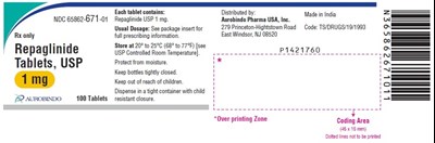 repaglinide-fig3.jpg PACKAGE LABEL-PRINCIPAL DISPLAY PANEL - 1 mg (100 Tablet Bottle) - repaglinide fig3