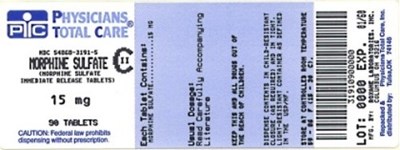 Image Of 15 mg Package Label (3191)