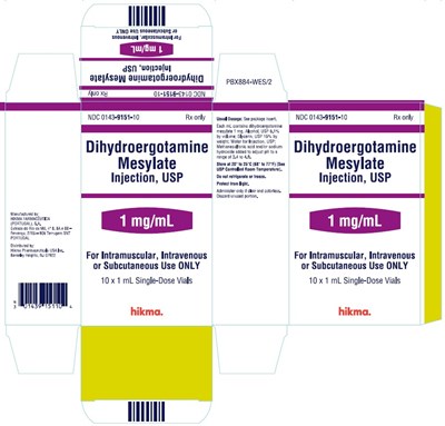 Dhe Carton (Dihydroergotamine Mesylate Injection Usp Vial 3)