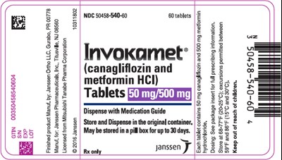 invokamet-07.jpg PRINCIPAL DISPLAY PANEL - 50 mg/500 mg Tablet Bottle Label - 540 - invokamet 07