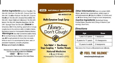 Honey Dont Cough Label (Honeydontcoughlabel)