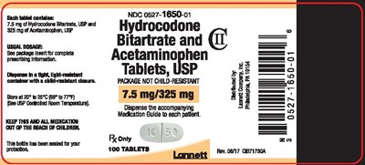 hydrocodone-bitartrate-and-acetaminophen-tablets-u-4.jpg 7-5 mg 100 count - hydrocodone bitartrate and acetaminophen tablets u 4