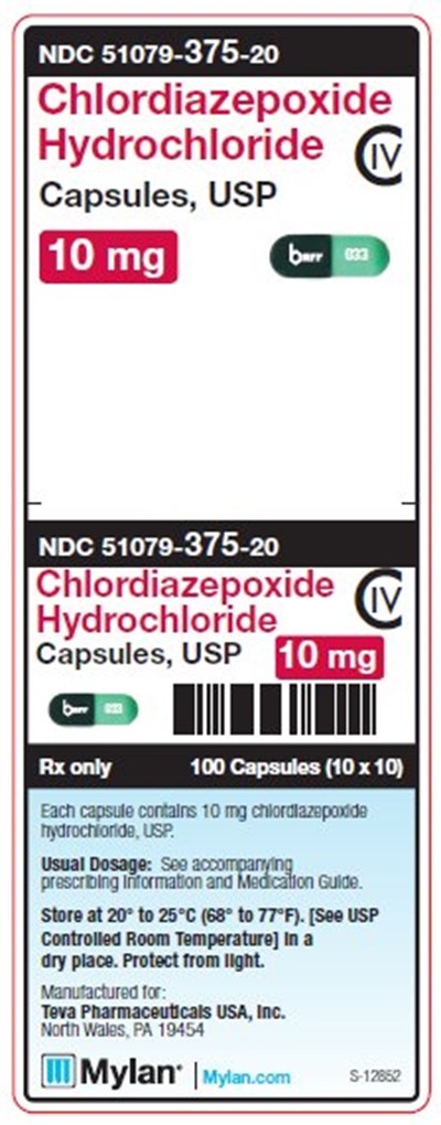 image-03.jpg Chlordiazepoxide Hydrochloride 10 mg Capsules C-IV Unit Carton Label - image 03