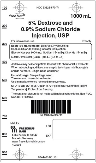 Package Label (PRINCIPAL DISPLAY – Dextrose and Sodium Chloride 1000 mL Bag Label)