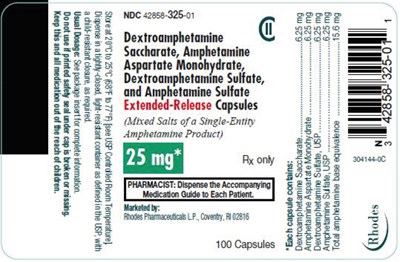 amphetamine-06.jpg PRINCIPAL DISPLAY PANEL - 25 mg Capsule Bottle Label - amphetamine 06