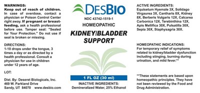 Kidney/bladder Support (Dsrt150 Kidney Bladder Supp)