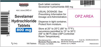 800mg-180s (Sevelamer Bottle 800mg 180s)