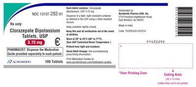 clorazepate-fig1.jpg PACKAGE LABEL.PRINCIPAL DISPLAY PANEL - 3.75 mg 100 Tablets Container Label - clorazepate fig1