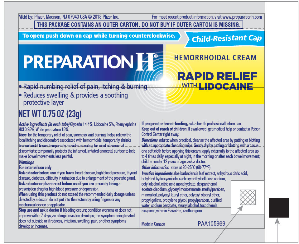 NDC 05732843 Preparation H Rapid Relief Glycerin, Lidocaine