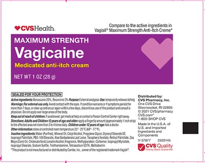 FDA_CVS_Maximum_Strength_Vagicaine_1oz_TUBE.jpg Principal Display Panel- Tube - FDA CVS Maximum Strength Vagicaine 1oz TUBE