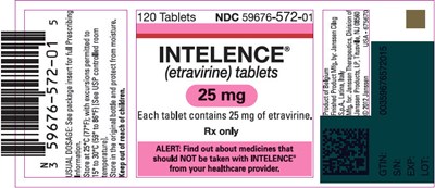 PRINCIPAL DISPLAY PANEL - 25 mg Tablet Bottle Label - intelence 04