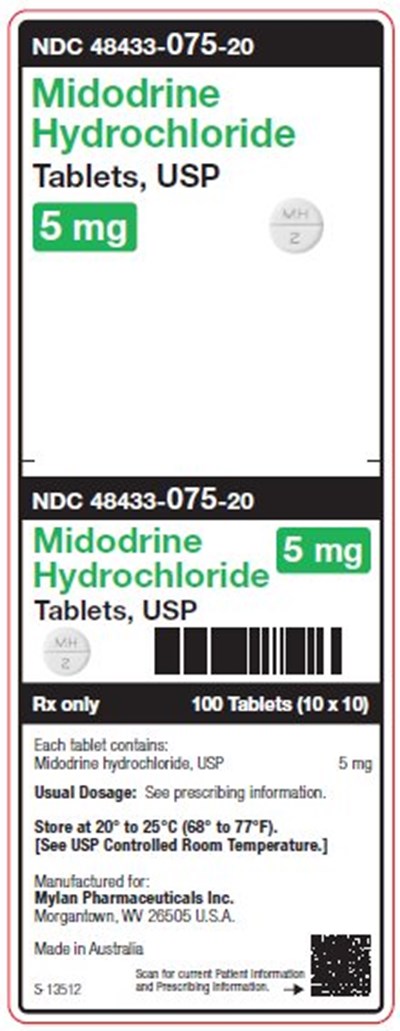 Midodrine Hydrochloride 5 mg Tablets, Usp Unit Carton Label (Image 02)