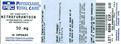 Nitrofurantoin Capsules Usp  50 mg Label (0107)