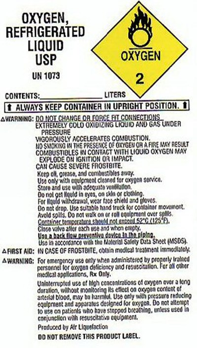 Liquid Label (Nc Resp Liq O2)