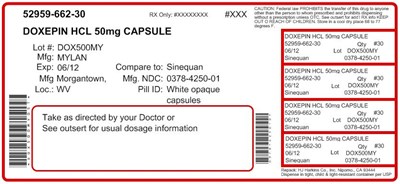 Doxepin Hydochloride Capsules 50 mg Bottles (C9236307 De93 40b6 9d85 19f8dee145f5 04)