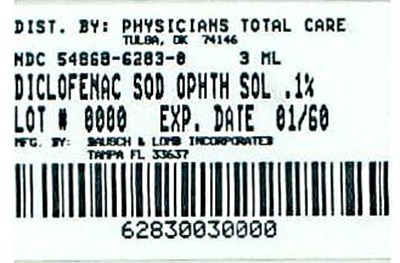 Diclofenac Sodium Ophthalmic Solution, 0.1% Image Of Label (6283)