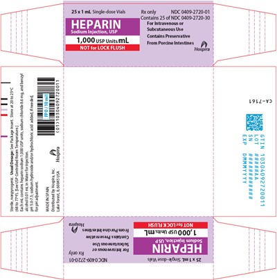 PRINCIPAL DISPLAY PANEL - 1,000 USP Units/1 mL Vial Tray - heparin 04