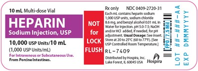 PRINCIPAL DISPLAY PANEL - 10,000 USP Units/10 mL Vial Label - heparin 05