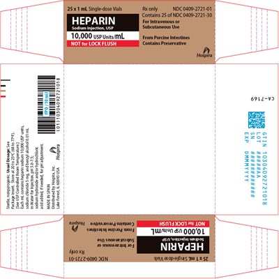 PRINCIPAL DISPLAY PANEL - 10,000 USP Units/1 mL Vial Tray - heparin 10