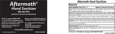 Aftermath Hand Sanitizer - label - aftermath hs 01