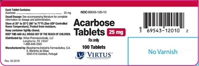 acarbose-04.jpg PRINCIPAL DISPLAY PANEL - 25 mg Tablet Bottle Label - acarbose 04