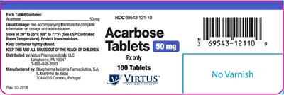 acarbose-05.jpg PRINCIPAL DISPLAY PANEL - 50 mg Tablet Bottle Label - acarbose 05