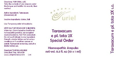 Taraxacumepltota2specialorderampules