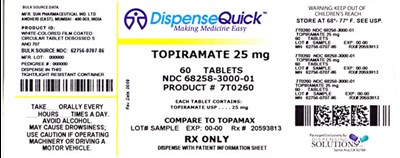 topiramate-label-25 mg - NDC68258 3000 01