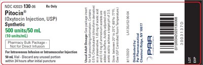 50 mL Vial Label - pitocin pharmacy bulk package 2