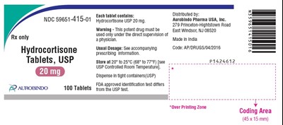 hydrocortisone-fig3.jpg PACKAGE LABEL-PRINCIPAL DISPLAY PANEL - 20 mg (100 Tablet Bottle) - hydrocortisone fig3