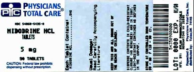 5435.jpg Midodrine Hydrochloride Tablets 5 mg Bottles - 5435