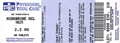 Midodrine Hydrochloride Tablets 2.5 mg Bottles - 5930