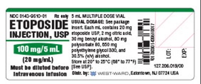 Vial label for Etoposide Injection, USP 100 mg/5 mL - etoposide injection usp 2