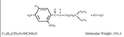 Structural Formula For Metoclopramide Hydrochloride (6e5b23dd 0173 48a9 875d Def97662b060 01)