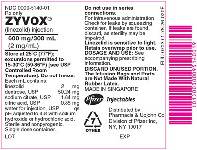PRINCIPAL DISPLAY PANEL - 300 mL Bag Overwrap Label - zyvox 06a