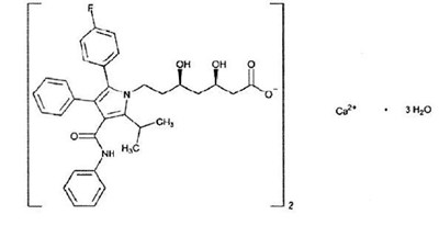 Chemical Structure - atorvastatin calcium tabs form i   a205300 1