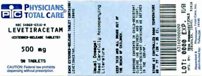 Levetiracetam Er Tablets 500 mg Label (6316)