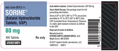 PRINCIPAL DISPLAY PANEL - 80 mg Tablet Bottle Label - sorine 05