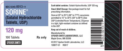 sorine-06.jpg PRINCIPAL DISPLAY PANEL - 120 mg Tablet Bottle Label - sorine 06